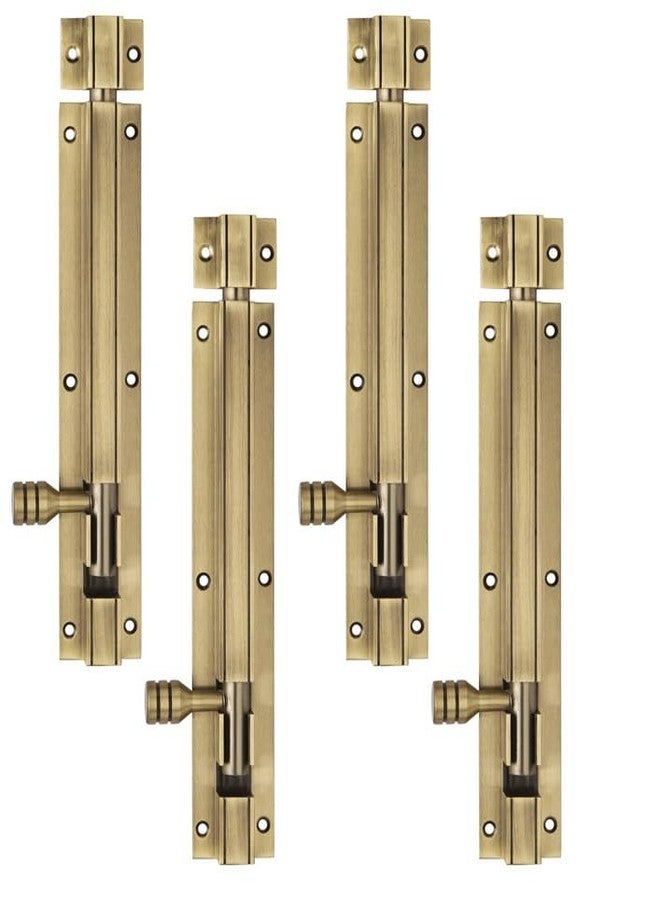 كومباس مجموعة كومباس من 4 قطع | مزلاج برج من الألومنيوم 4 بوصات 10 مم | لمسة نهائية عتيقة | مزلاج برج للأبواب والنوافذ للمنازل والمكاتب | رويال - Image 1